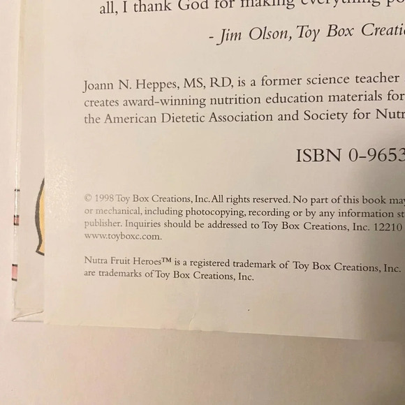 Vintage  1998 Nutra Fruit Heroes to the Rescue Healthy Book For Kids - Picture 8 of 16